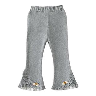 儿童女童春秋新款洋气喇叭裤小女孩1-6岁外穿长裤幼儿宝宝裤子潮2