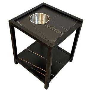 高端轻奢风棋牌室麻将桌茶楼麻将机专用岩板茶几茶水架边几免安装