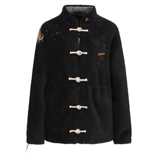 碧海潮生【龙定江山】双面穿秋冬新款中国风绣花保暖毛绒唐装外套