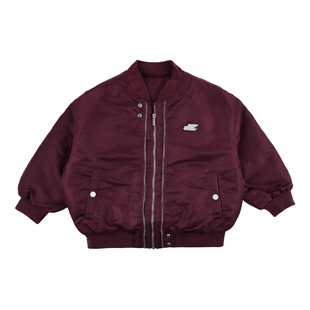 Jimmy妈童装【安可拉红】冬季新款儿童飞行员棒球服夹克棉衣外套