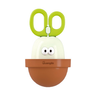 广博派乐时刻迷你不倒翁萝卜剪刀小型手工专用家用办公用品文具锁边便携高颜值美工特氟龙不粘胶剪子带保护套