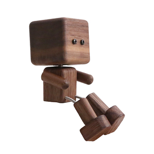 实木木头人偶摆件创意可爱装饰品桌面小摆件好物治愈可爱装饰礼品