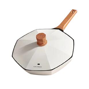 卡特马克八角锅无涂层陶瓷不粘锅家用炒菜锅麦饭石锅燃气灶电磁炉