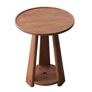 沙发边几实木小圆桌简约现代可移动小茶几客厅阳台小茶桌床头桌