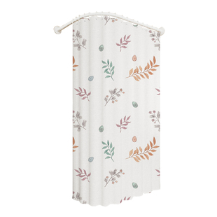 弧形浴帘免打孔304不锈钢L形浴帘杆浴室隔断帘半圆卫生间干湿分离