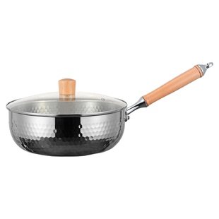 铿锵德国炒锅不锈钢316家用无涂层电磁炉平底不粘一人食小炒菜锅