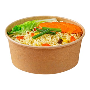 一次性泡面碗牛皮纸餐盒火鸡面打包盒免洗饭盒碗筷套装家用纸碗桶