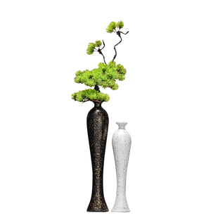 入户玄关进门插花花瓶摆件电视柜酒柜装饰品迎客松创意细长客厅高