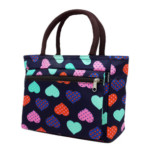 妈妈包女包加厚防水便当包饭盒袋手拎包花布方包帆布小布包手提包