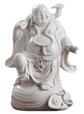 戴玉堂陶瓷摆件《万事如意》弥勒佛家用佛像供奉商务送礼家居饰品