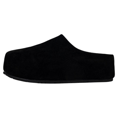 黑色大头厚底勃肯鞋男女小众懒人一脚蹬半拖鞋增高6cm面包穆勒鞋