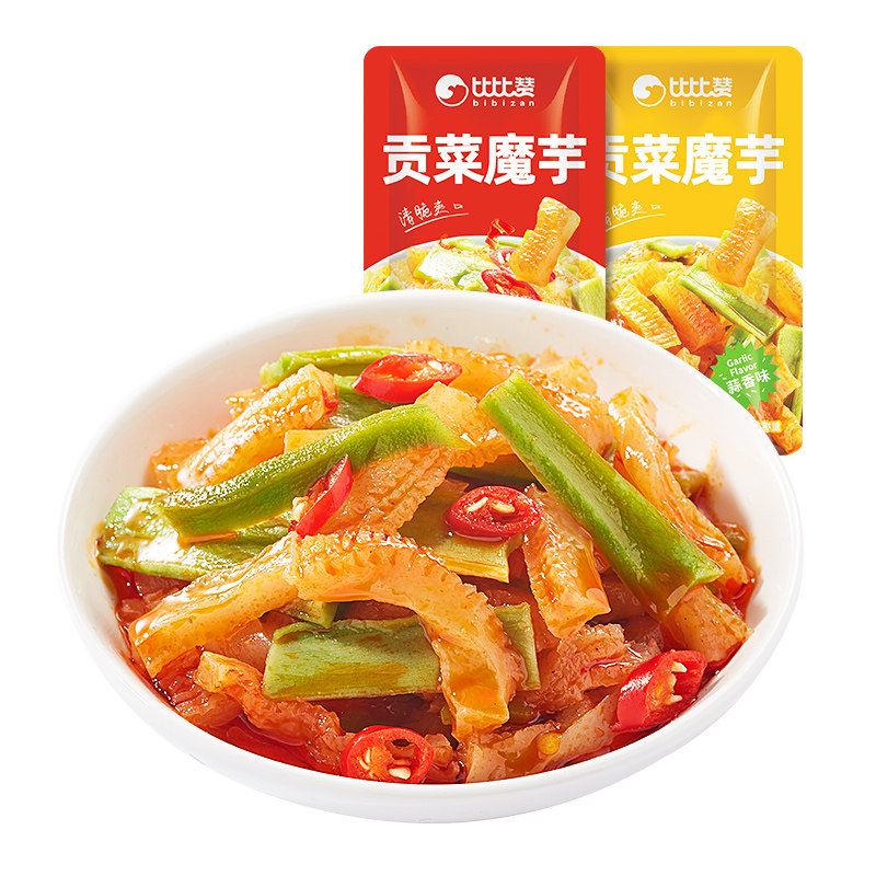 比比赞魔芋贡菜魔芋爽素毛肚辣条解馋减低小零食休闲小吃脂食品卡