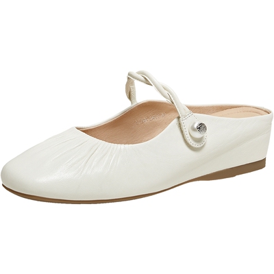 TATA他她女鞋2026春季新款穆勒鞋外穿平跟拖鞋圆头休闲鞋YSW06AH6