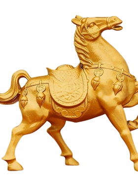 中式战马合金招财进财吉祥物摆件