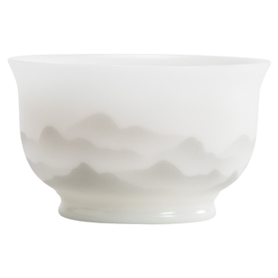 南山先生 冰种玉瓷茶杯陶瓷家用单杯主人杯个人专用茶具高档轻奢