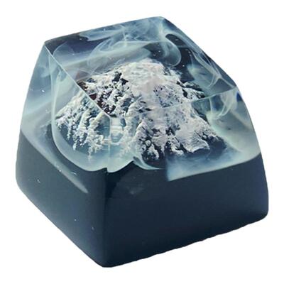 富士山键帽透光个性键帽单个透明
