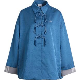 Adidas/阿迪达斯官方正品三叶草女士时尚翻领新中式外套KW1996