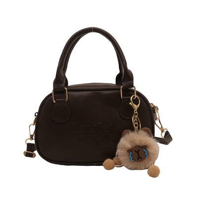 新款百搭保龄球包单肩斜挎包