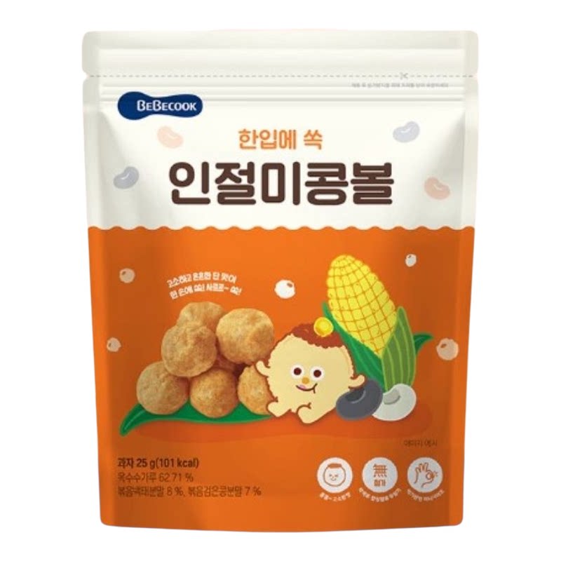 BEBECOOK 玉米棒烤豆粉口味25克适合12个月+婴儿解馋小零食磨牙棒