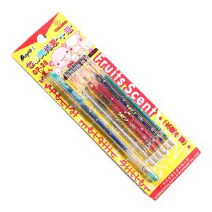 儿童七彩色闪光笔芯学生用水果味套装荧光粉彩填色手账啫喱珠光笔