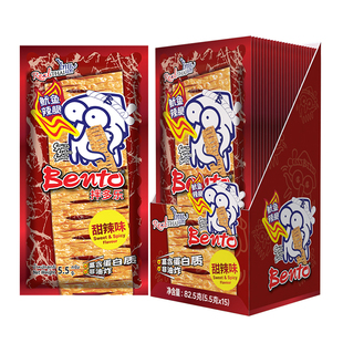泰国进口零食bento拌多乐手撕鱿鱼片甜辣味辣片5.5g袋装