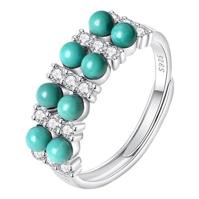 天然绿松石可调节戒指指环