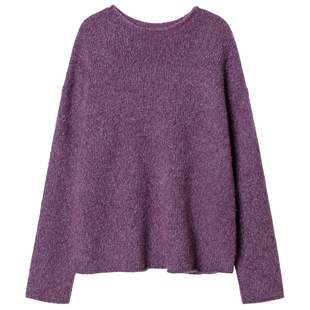 322WORKHOUSE羊毛长袖针织衫上衣女2025新款秋季慵懒夹花毛衣B500