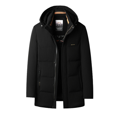 皮尔卡丹羽绒服男士2025冬季新款高端中长款加厚保暖中年连帽外套