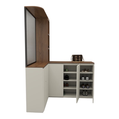 定制入户转角玄关屏风隔断柜一体