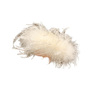 氛围感白色驼鸟毛大号抓夹发夹女高级感超仙后脑勺鲨鱼夹秋冬头饰