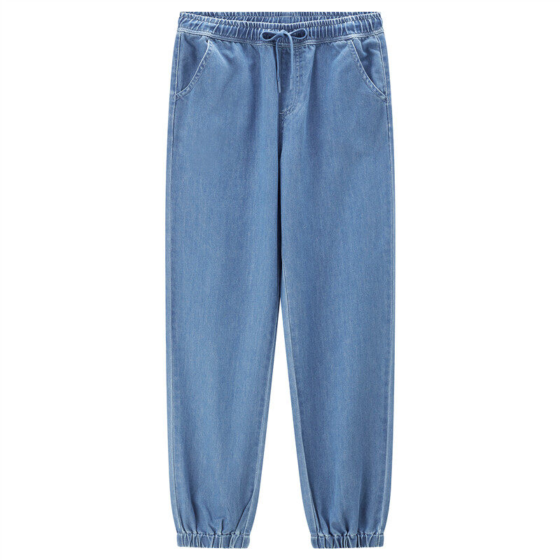 佐丹奴长裤口袋松紧腰牛仔裤