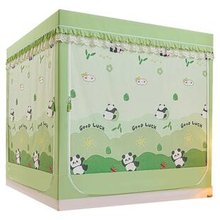 遮光蚊帐床帘全封闭床笠式拉链一体式坐床1.5米1.8床公主防摔2米