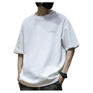 潮牌重磅短袖t恤男半袖上衣男士宽松大码夏季日系男装内搭打底衫