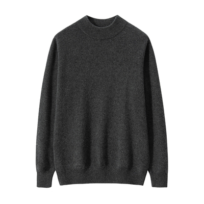 男士半高领针织打底休闲羊绒衫