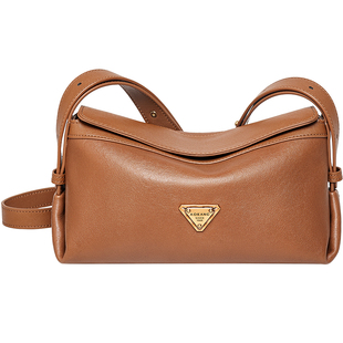 奥康枕头包2026新款植鞣皮单肩包真皮奶盒包高级轻奢大容量斜挎包