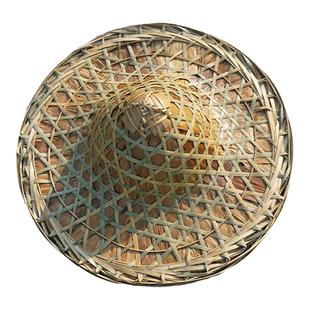 竹编古风红军斗笠帽儿童舞蹈表演道具成人跳舞帽农民遮阳防晒草帽