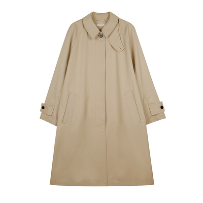 極简暗门襟单排扣风衣