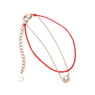 ZOXI小众设计手链女双层单钻红绳手绳本命年幸运情人节马年礼物