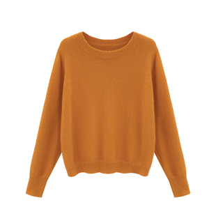橘色套头毛衣女巨好看韩系上衣秋冬穿搭针织衫打底衣女内搭高级感