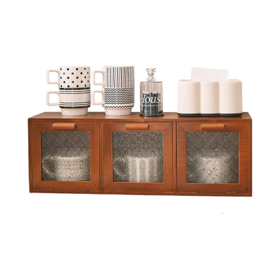 实木陈列柜餐边柜厨房圣诞收纳家用茶具杯子收纳柜台面增高储物柜