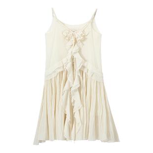 ASSIGNMENTS 春夏新款时尚褶饰流苏波嬉风连衣裙女