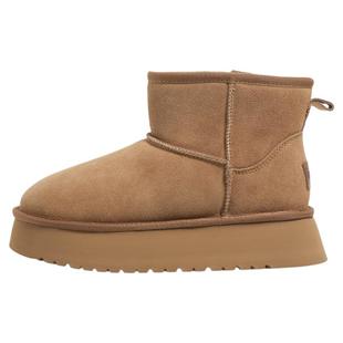 F21牛皮厚底羊毛雪地靴女2026新款冬季保暖真皮东北防水防滑棉鞋