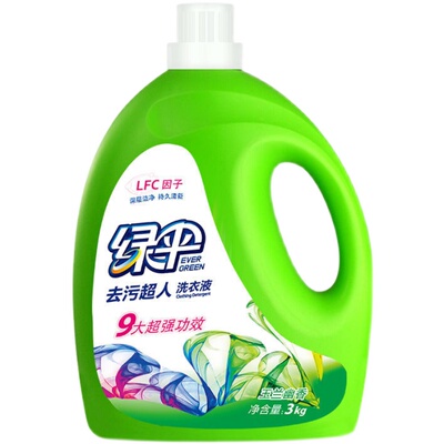 绿伞洗衣液4kg斤大桶深层洁净