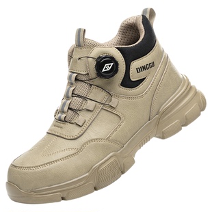 劳保鞋男士款防砸防刺穿钢头工地工作轻便软底带钢板高帮透气男鞋