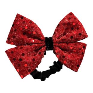 安克拉红色扎头发绳发圈女儿童过年头箍发箍侧边啪啪夹边夹头卡