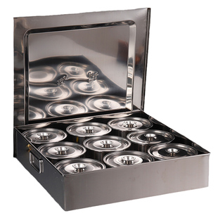 商用大号调料盒不锈钢调味组合套装食堂饭店酒店用品厨房佐料盒罐