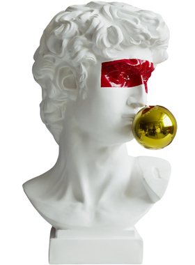 勃艮第红蒙眼大卫树脂雕像