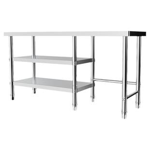 加厚拆装不锈钢工作台厨房操作台煤气灶台三层切菜台面组合工作台