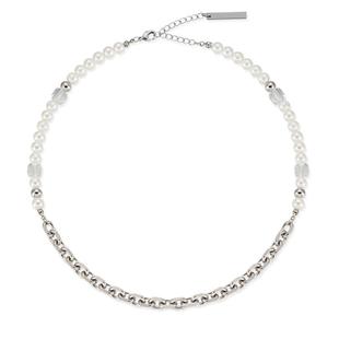 韩国博主fever同款黑晶石项链时髦叠戴黑色串珠锁骨链纯银爱心