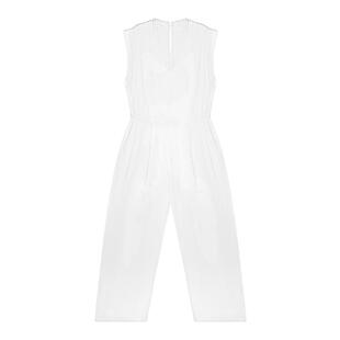 CHU楚妞[闲日]亚麻蕾丝拼接连体裤2025夏季新款女松弛感百搭裤子